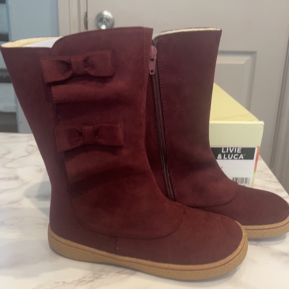 Livie and Luca Bobbie Burgendy Boots size 1Y - Picture 4 of 5
